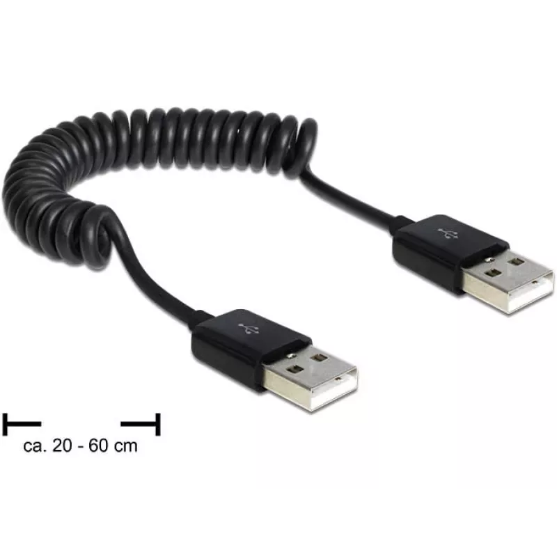USB Cable DeLOCK 83239 USB 2.0 0.6 m Black
