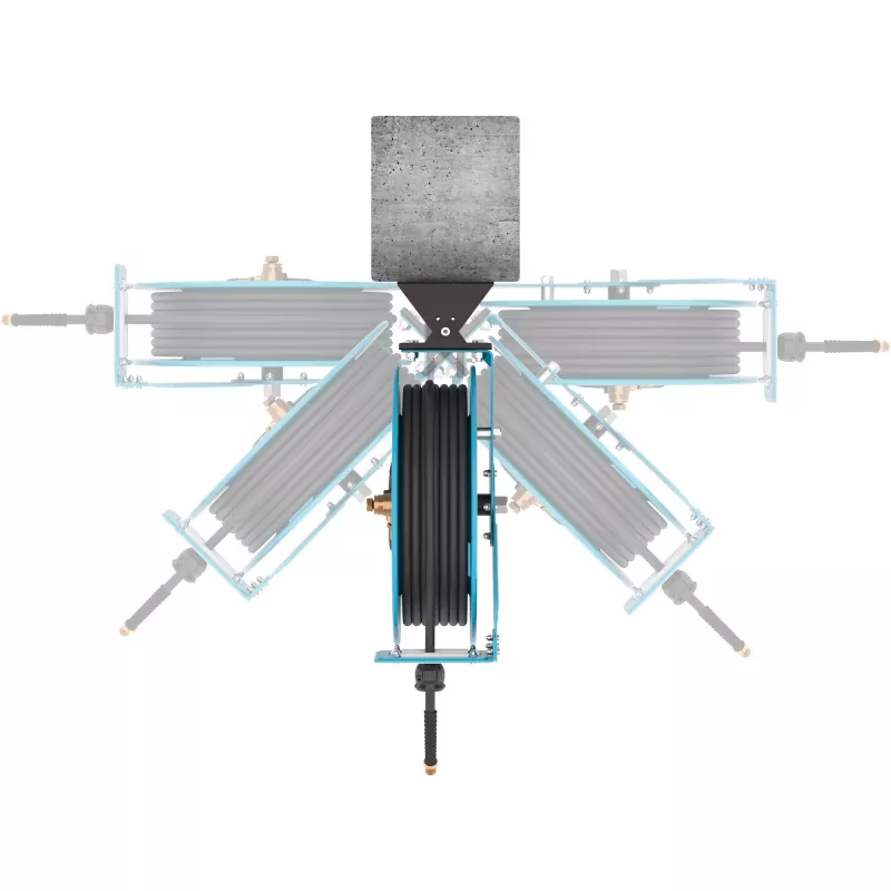 Open Hose Reel 9040OS-10, 20 Meter, Compressed Air Hose Blue, 2 Meter Connection Hose
