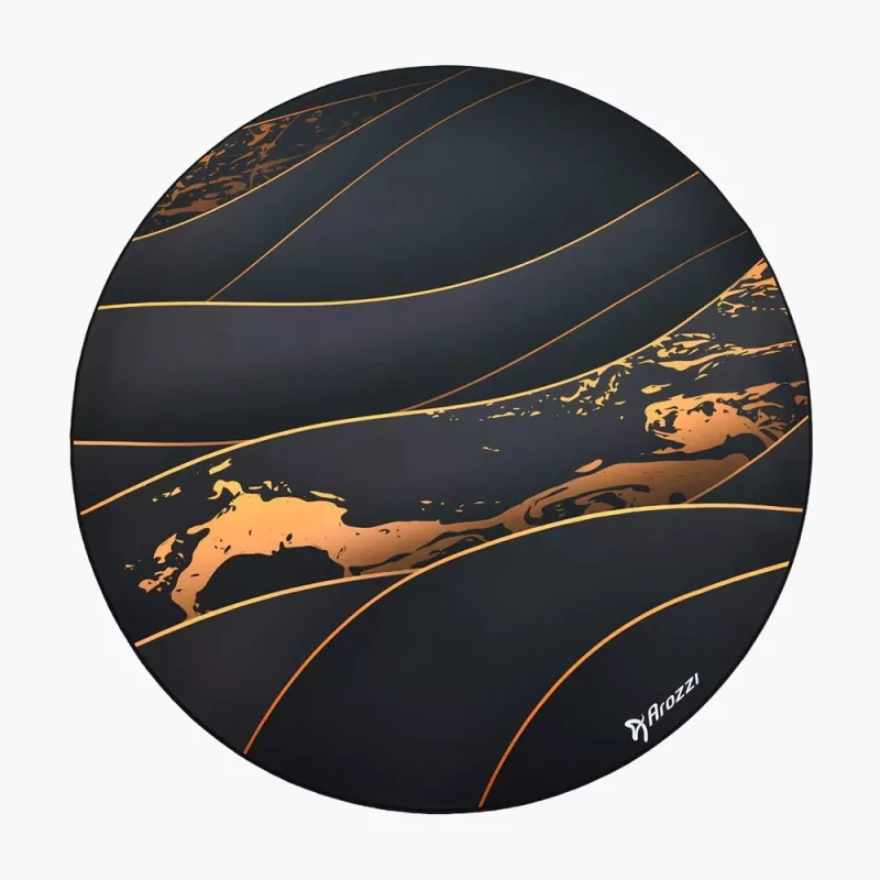 Floor pad Arozzi Zona Round Floor Pad — Black/Gold, round protective mat for flooring