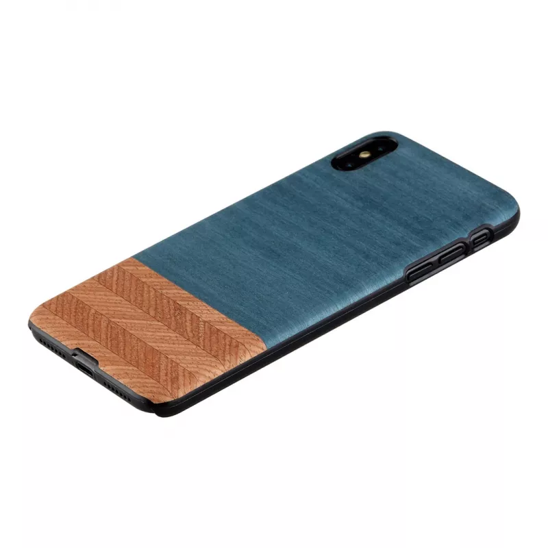 Smartphone case man and wood for iPhone XS Max — denim black