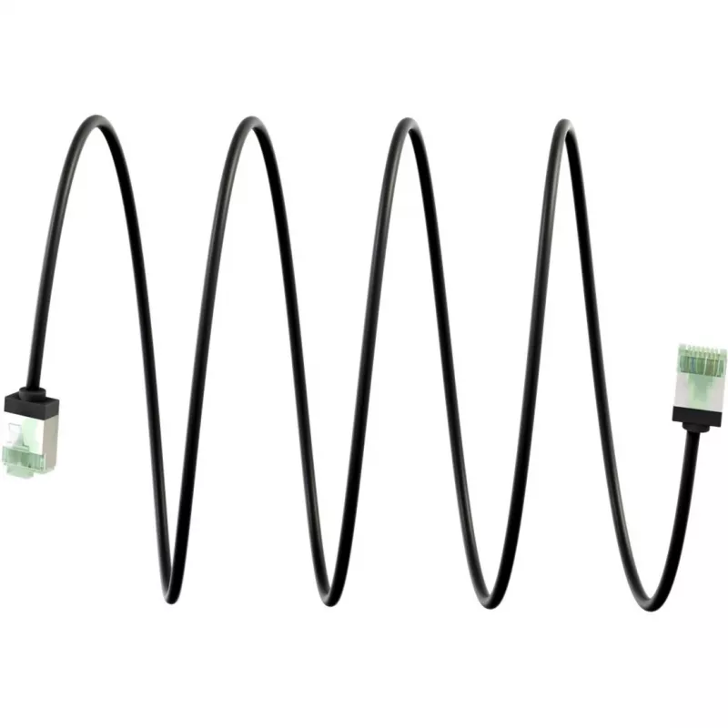 Goobay Ultra-Flexible CAT 8.1 Patch Cable slim U/FTP black - extra-short plug 99.9% (74354)