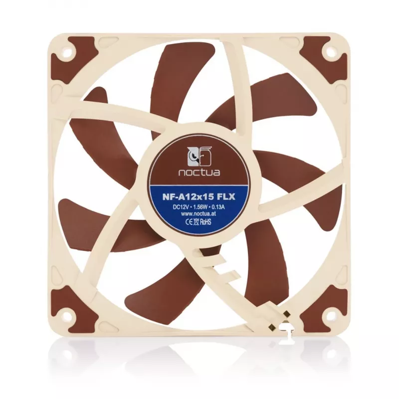 Fan Noctua NF-A12x15 FLX — 120 mm thin 15 mm PC case fan, 12 V, 1850 RPM, 94.2 m³/h, 23.9 dB, 3-pin