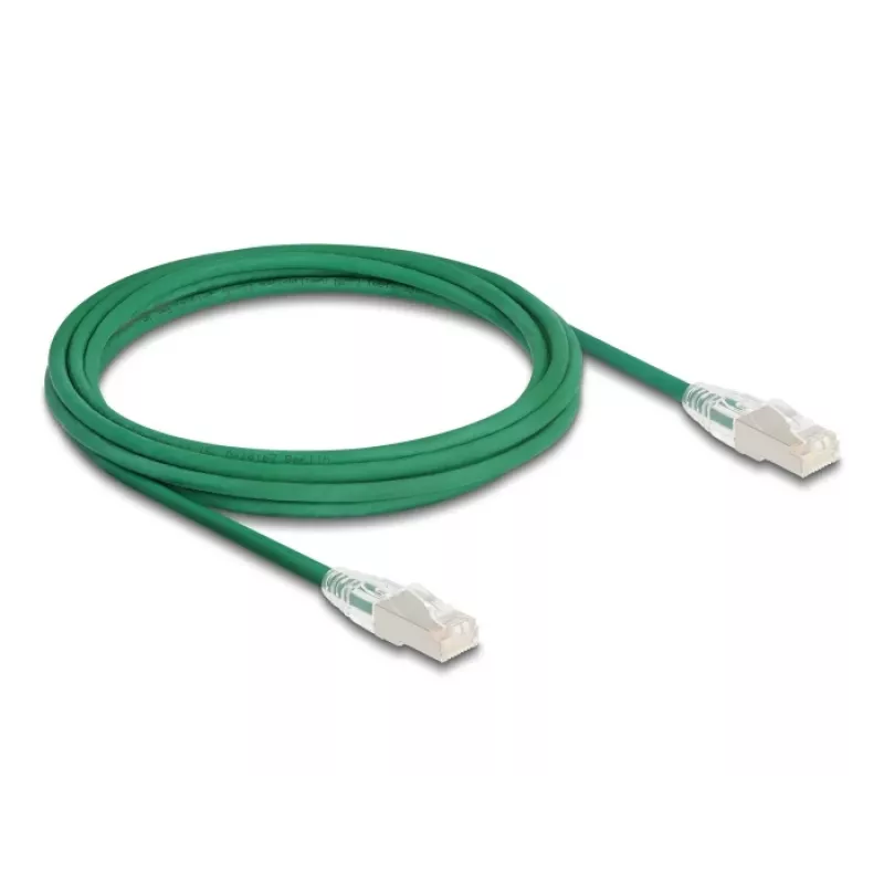 Network Cable DeLOCK RJ45 Cat.6A plug to plug 3m green