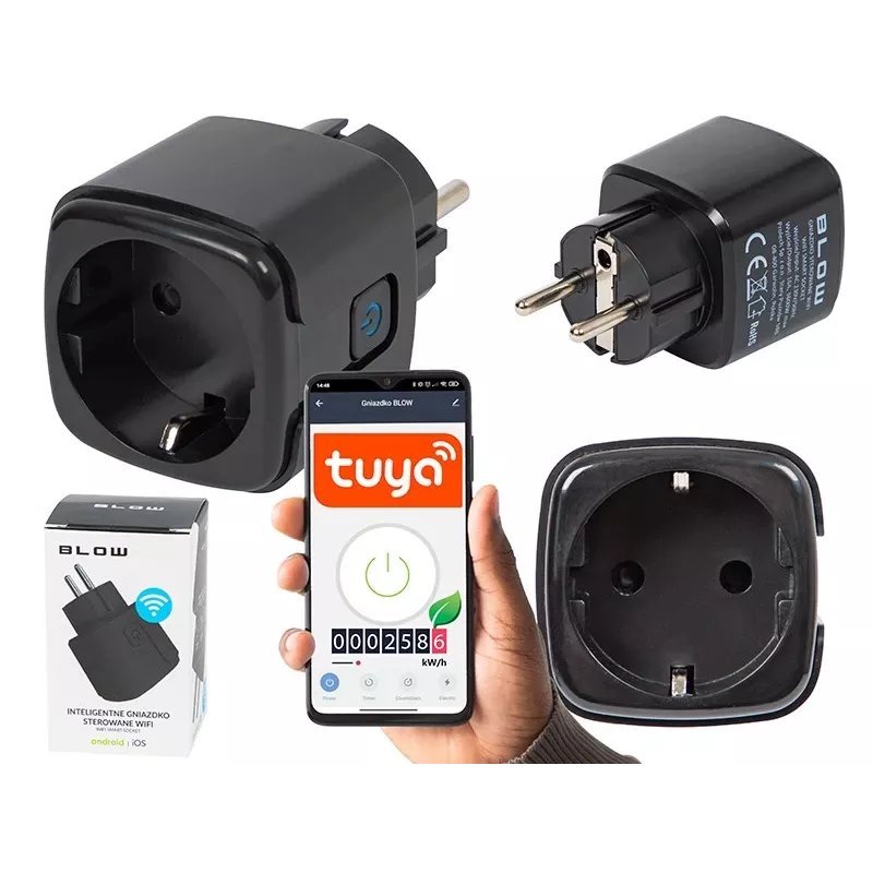 Smart socket BLOW TUYA V3 WiFi-controlled 16A, single outlet, remote ON/OFF