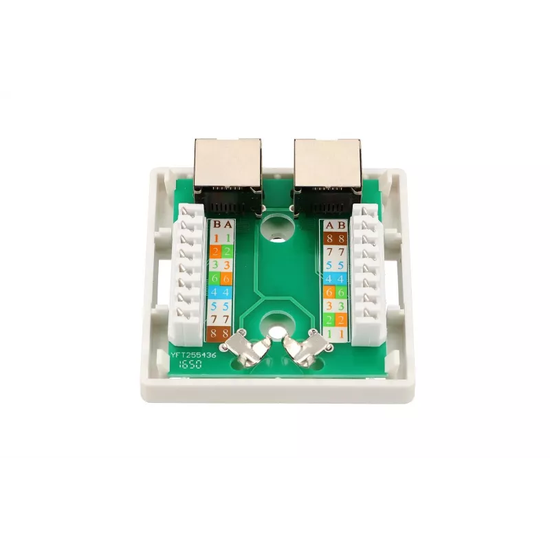 Surface-mount network socket Extralink EX.9649 — 2x RJ45 Cat5e STP