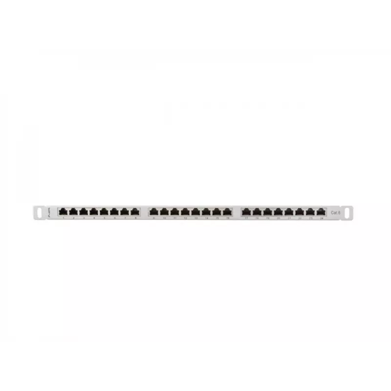 Lanberg PPS6-0024-S 24-Port Cat.6 Shielded Patch Panel 0.5U 19 inch Rack Mount Grey