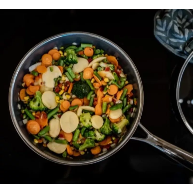 Frying pan KOHERSEN NX CERAMIC 24 cm, stainless steel body, NX CERAMIC non-stick coating, induction compatible, with lid