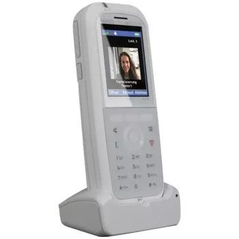 DECT phone agfeo DECT 77 IP — wireless VoIP handset with speakerphone, caller ID, display (white)