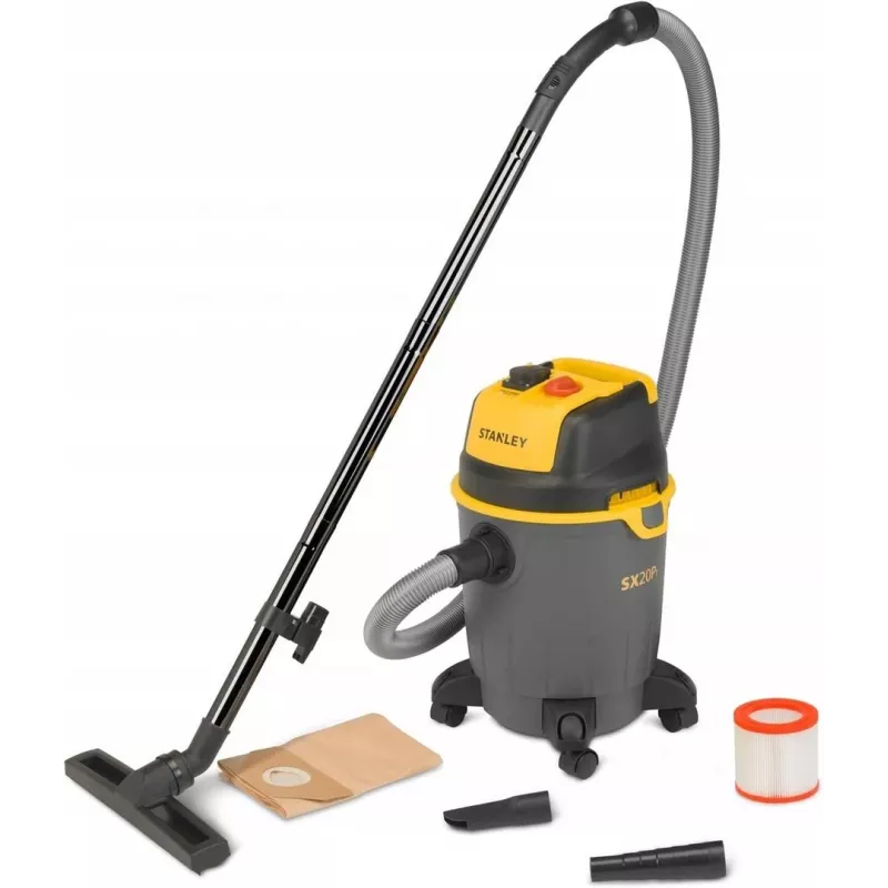 Industrial vacuum cleaner STANLEY SXVC20PTE, 1200 W, 20 L wet & dry, 3 m hose, 2.5 m cable, 17 kPa