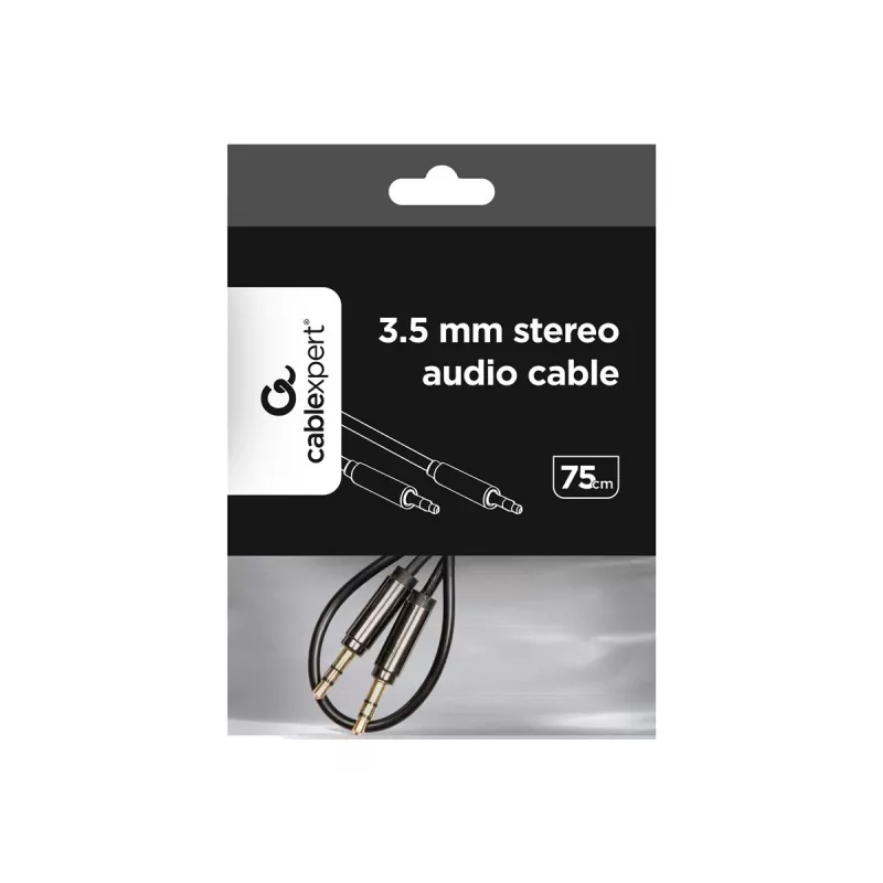 Gembird Cable CCAP-444-0.75M (Mini Jack M - Mini Jack M, 0,75m, Black Color) Audio-Cable 3.5mm Black (CCAP-444-0.75M)