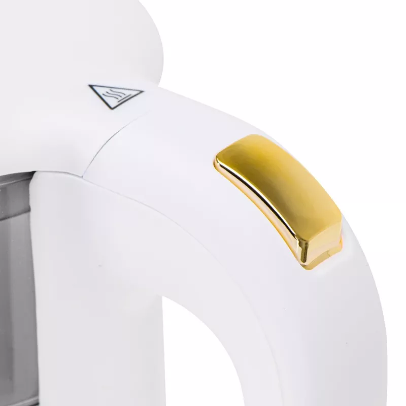 Electric kettle Adler AD 1305WG — 1.7 L, 2200 W, glass/plastic, white/gold/transparent