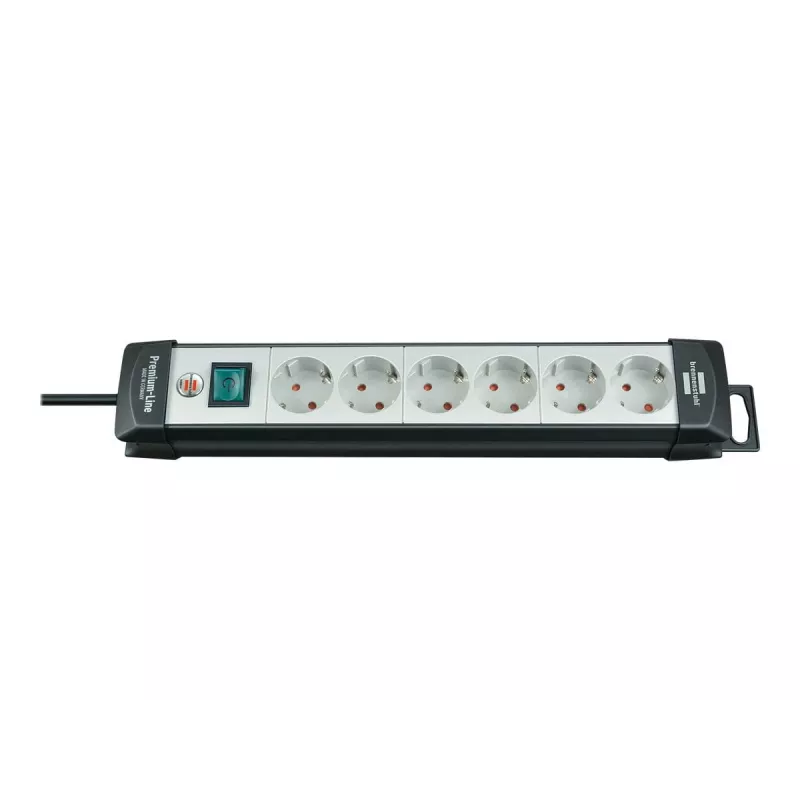 Brennenstuhl Premium-Line - Extension Cord - output connectors: 6 - 5,0m - Germany - Black, Light Grey (1951560101)