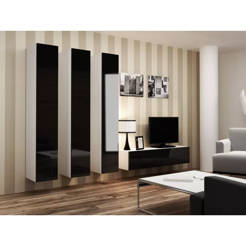 Cama Living room cabinet set VIGO 14 white/black gloss