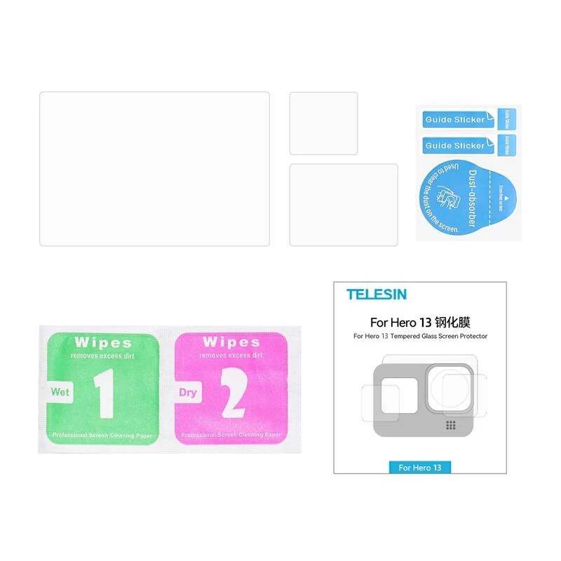 Tempered Glass Screen Protector Telesin 3-in-1 for GoPro Hero 13 Black (S6-FLM-07-TGP) – 3-piece set