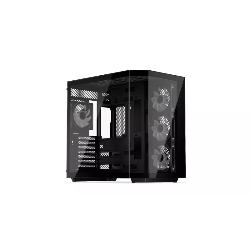 PC tower case KRUX Empero KRXD010, ATX, black — supports GPUs up to 420 mm, CPU coolers up to 155 mm, 2x 3.5 inch + 3x 2.5 inch bays