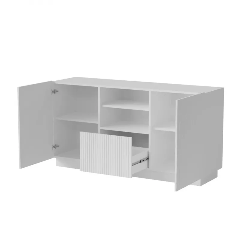 Chest of drawers Cama Meble LIVERTI 150x42x78 cm, white, particle board, 1 drawer