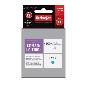 Ink cartridge ActiveJet AB-1100CNX compatible for Brother, Cyan, High (XL) yield, 19.5 ml dye ink