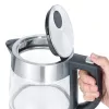 Severin WK 3468 electric kettle 1 L 2200 W Black, Stainless steel, Transparent