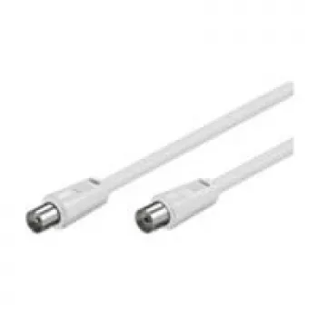 Wentronic Goobay Antenna Connection Cable, 100% Shielded, White, 3.5 m - Coax Plug Koax-Socket (50719)