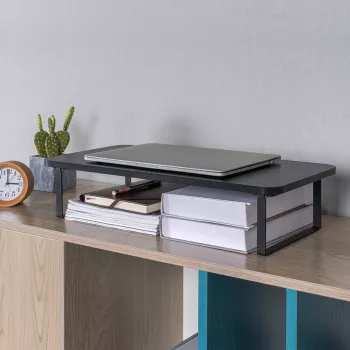 Laptop stand MACLEAN MC-933 adjustable height aluminum, freestanding, for 13 inch–32 inch, max load 20 kg, black