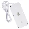 Power strip MACLEAN MCE389 W — 6 sockets, 4×USB-A, 1×USB-C, 2500W, 110–240V, 1.5 m cable, white