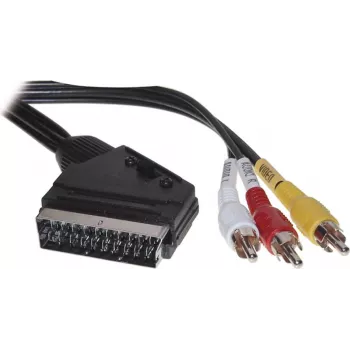 SCART cable ShiverPeaks AVK 407-200 SC with switch and 3×RCA connectors
