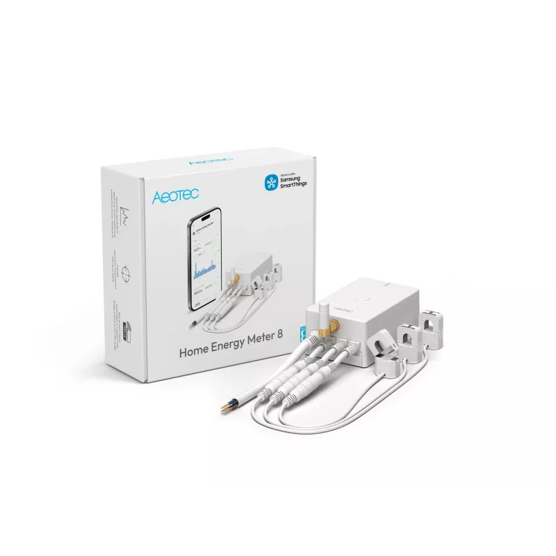 Energy meter AEOTEC AEOEZWA046C3A60 — three-clamp 60A with Z-Wave for single- or three-phase monitoring