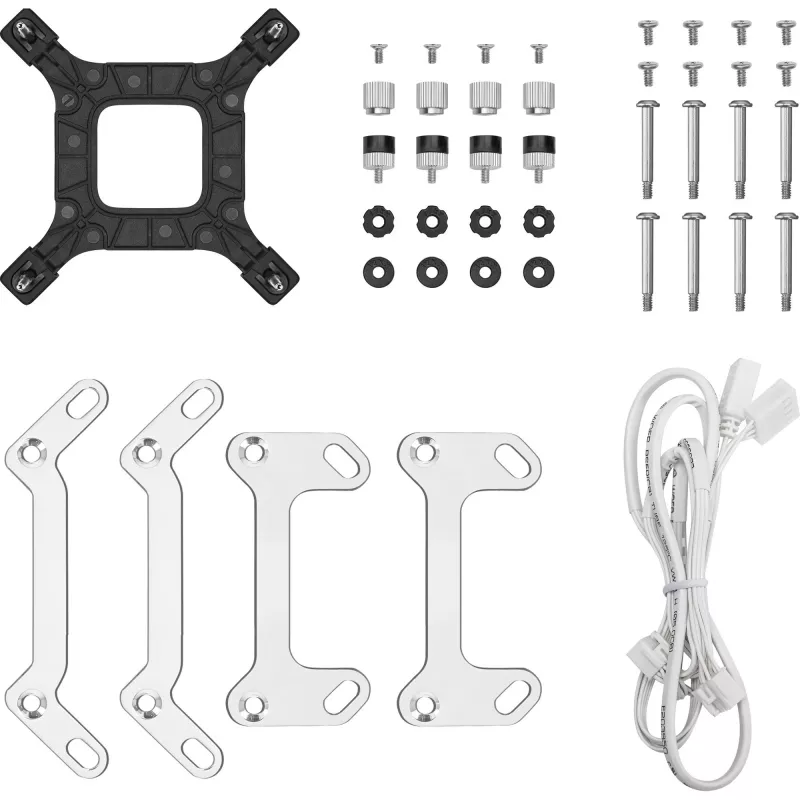 Liquid CPU cooler DeepCool LQ240 White with 240mm aluminum radiator, 2x120mm RGB fans, 41cm tubes