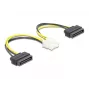 Power cable DeLOCK 83020 2 x 15 pin SATA to 8 pin EPS 15 cm