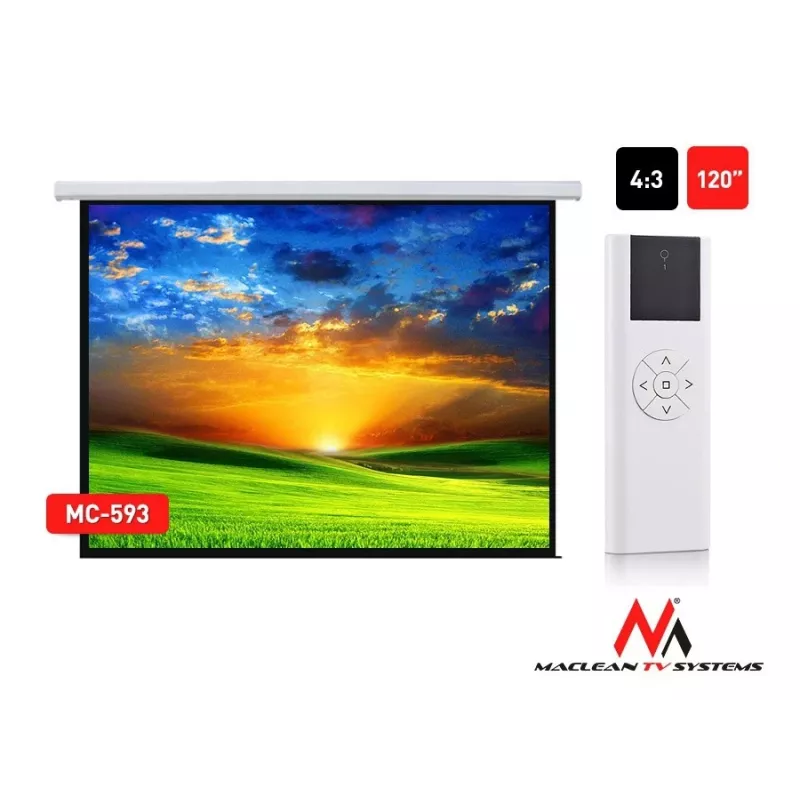 electric projection screen Maclean MC-593 remote-controlled 120 4:3 240x180