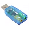 USB External Sound Card Gembird Virtus2 — USB interface, 3.5 mm headphone, blue transparent