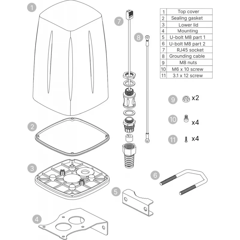 Omni-directional antenna Teltonika PR1IC970 0.617-4.3 GHz Wi-Fi