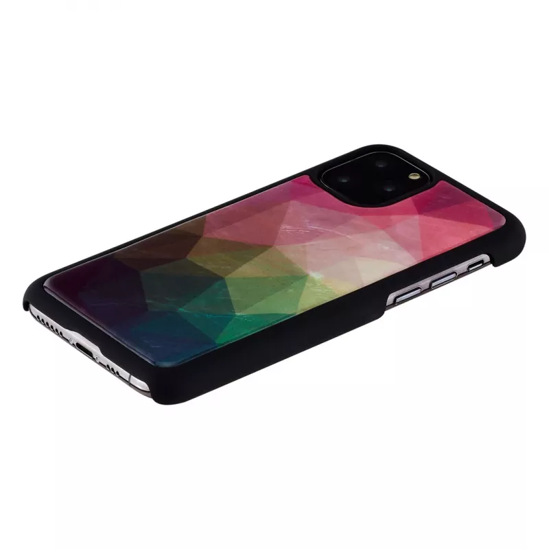 Protective smartphone case iKins for iPhone 11 Pro with water flower design, black