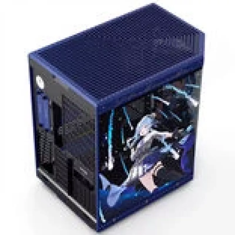 Computer Case HYTE Y70 Hoshimachi Suisei blue Tempered Glass — mid-tower ATX chassis with tempered glass panels