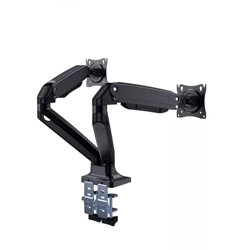 Monitor mount stand GEMBIRD MA-DA2-03 for up to 35 inch screens, clamp, VESA 75x75–100x100, 20 kg, black, dual-display