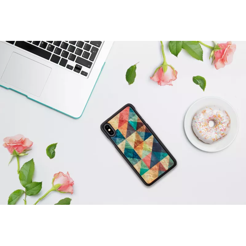 Phone case iKins for iPhone XS Max — mosaic pattern, black