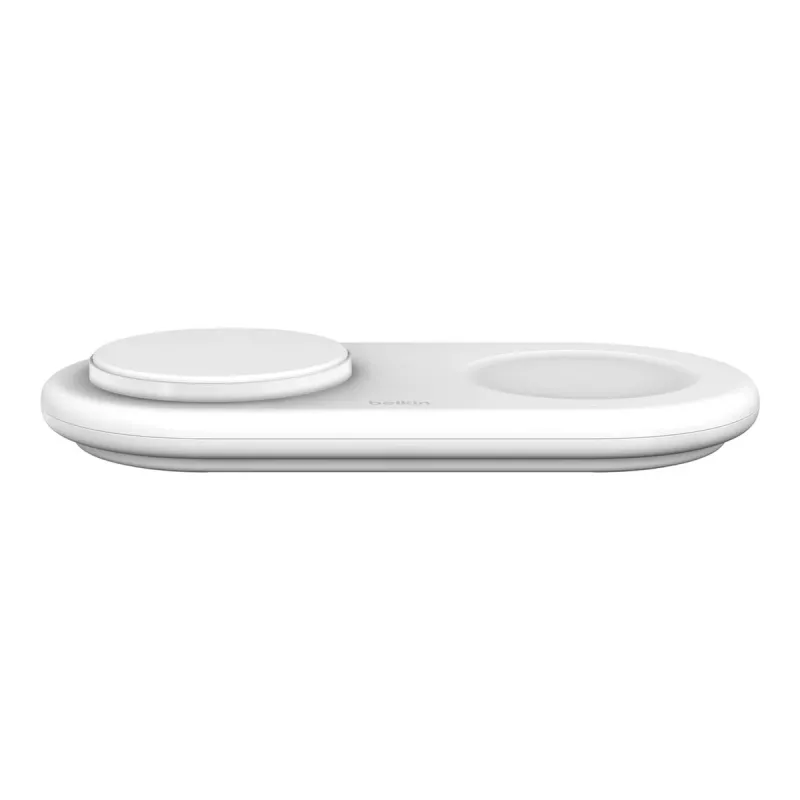 Belkin WIZ021VFWH - 2-in-1 wireless charging pad with Qi2 technology 15 W, white