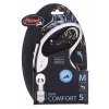 Retractable lead Flexi New Comfort M Tape 5 m Black — retractable tape leash, size M, max load 25 kg, weight 300 g