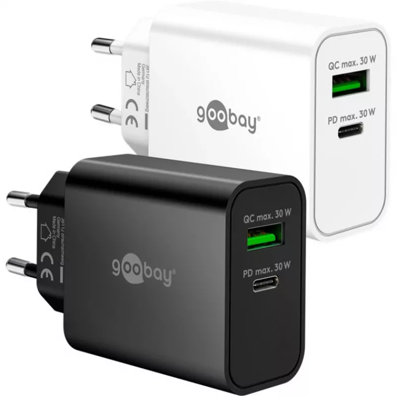 Goobay USB-C PD GaN Dual Fast Charger 30 W black (75335)