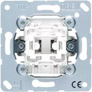 Pushbutton switch Jung 533 U, 1-pole (1P), metallic finish, 250 V AC, 10 A