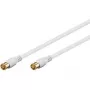Wentronic Goobay SAT Connection Cable, F-Quick, 100% Shielded, Gold-Plated, White, 5 m - F-Plug (Quick) F-Plug (Quick) (62747)