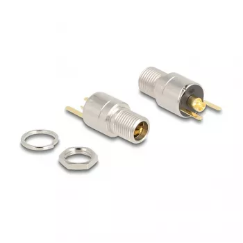 DeLOCK Connector DC 5.5 x 2.5 mm female bulkhead soldering version 20 V 15 A