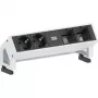 Power outlet Bachmann 902211 — 2x Schuko (Type F) AC outlets, aluminium and plastic, black/white