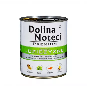 Wet adult dog food dolina noteci Premium with venison (boar) 800 g, can, 12% protein, 7% fat