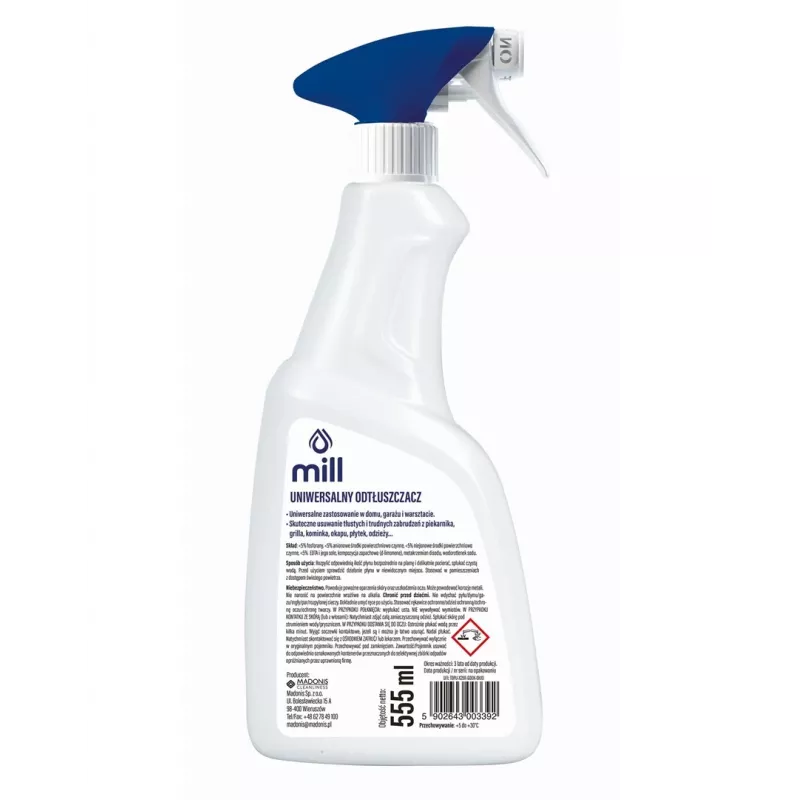 Degreaser Mill Clean 555 ml — Mill degreaser 555ml spray for removing grease stains