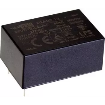 AC-DC module power adapter Mean Well IRM-02-3.3S, 2 W, 3.3 V, 0.6 A, input 85–305 V, RoHS