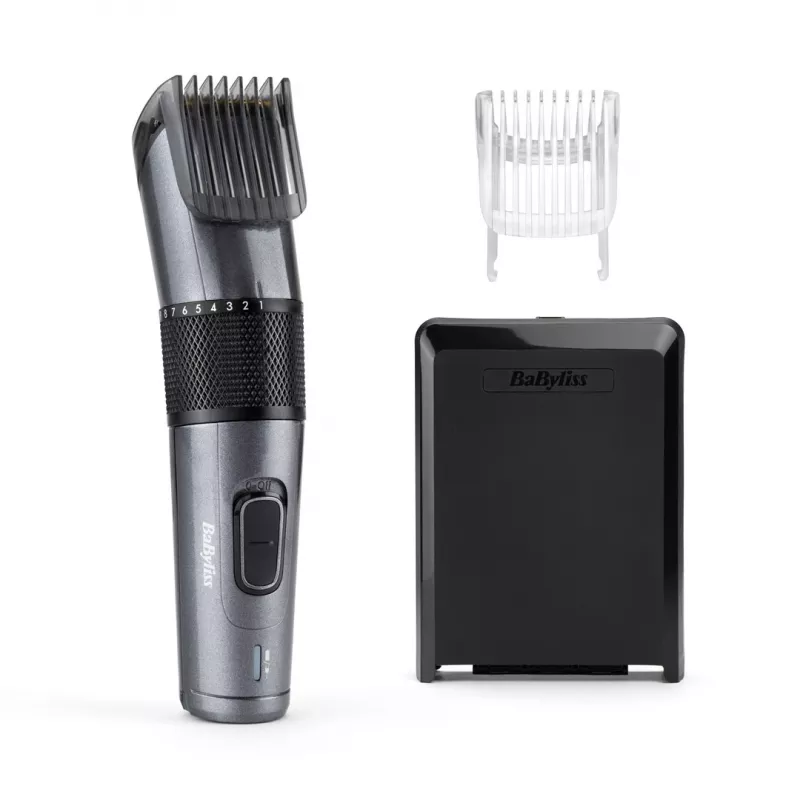 Hair trimmer BABYLISS E976E — cordless rechargeable, 26 length steps, 0.5 mm–25 mm, 40 mm blade, titanium/stainless steel blades, 60 min runtime