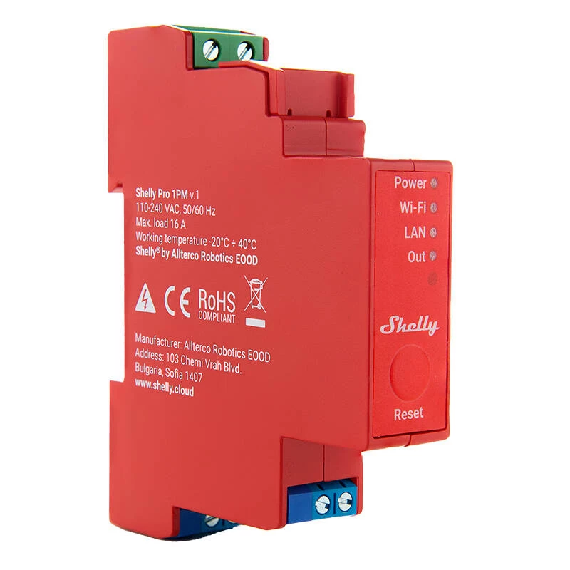 Solid-state relay Shelly Pro 1PM Pink 16A 110-240V