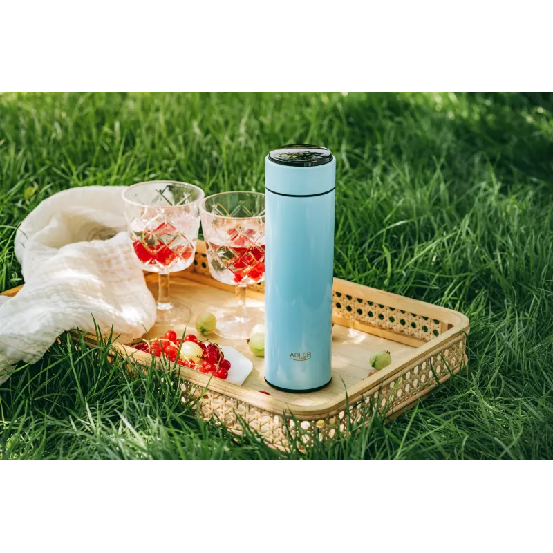 Vacuum flask Adler AD 4506BL - LED temperature display thermos, blue