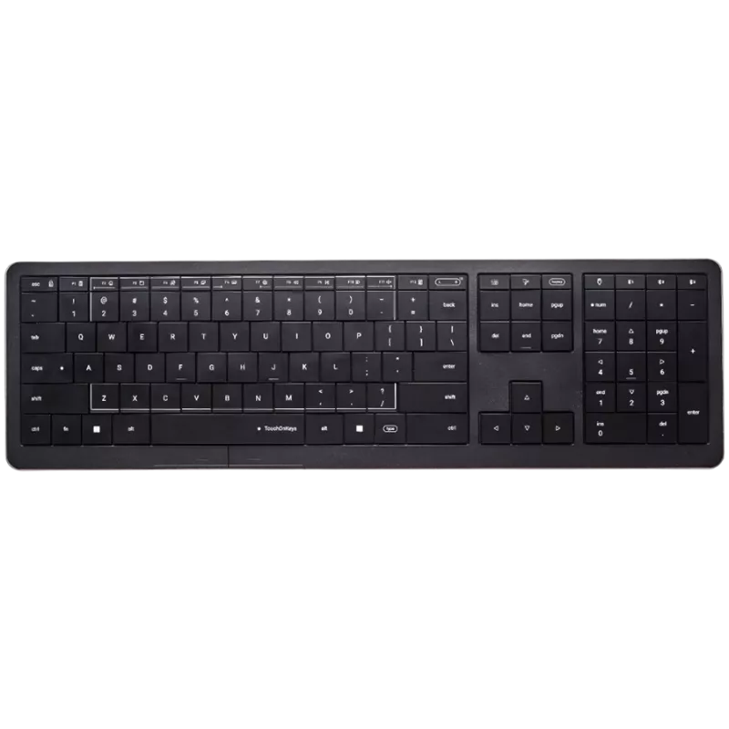 Wireless Keyboard CLEVETURA CLVX 1 Touch-On-Keys AI, ANSI US Windows Layout, Scissor Switches, Aluminum Chassis, Interactive RGB